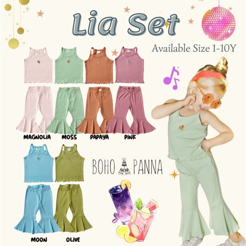 BOHOPANNA Lia Set 1-10 Tahun Setelan Fashion Anak Perempuan Celana Cutbray CBKS