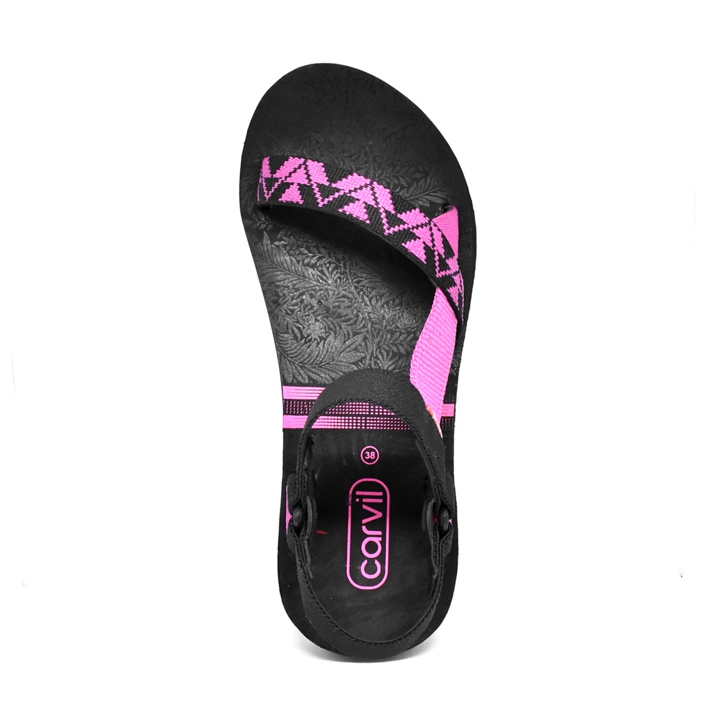 Carvil Herlina 02 TB Sandal Gunung Casual Wanita Black Pink _A113