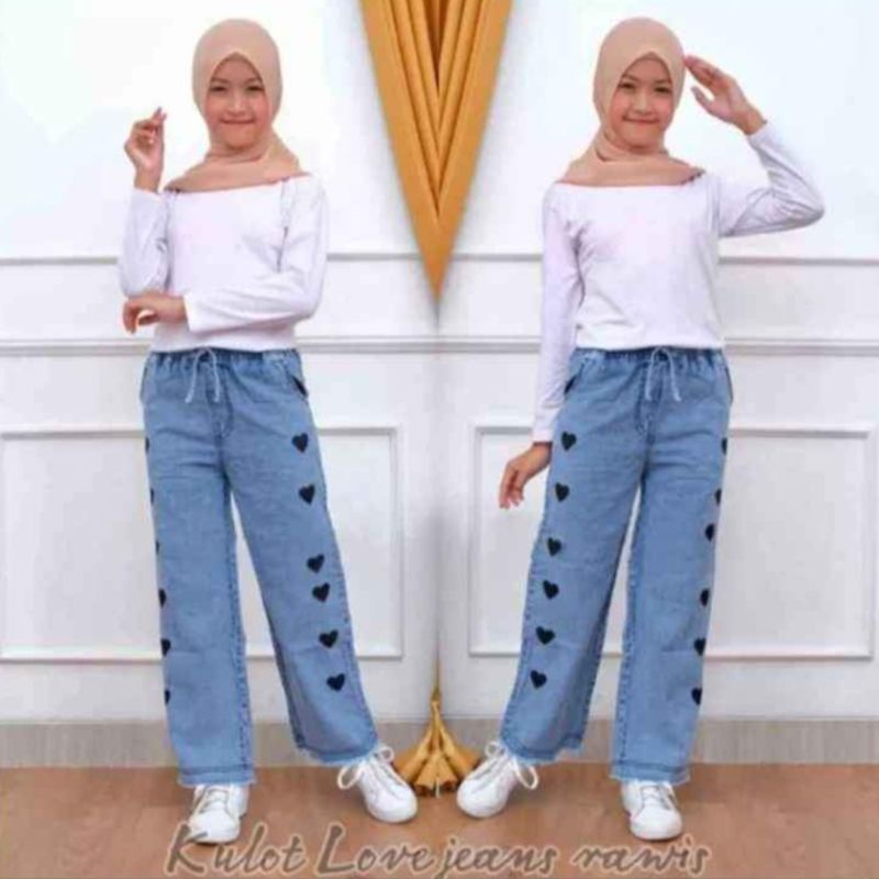 KULOT JEANS RAWIS ANAK tanggung 7-15 tahun-Love rawis