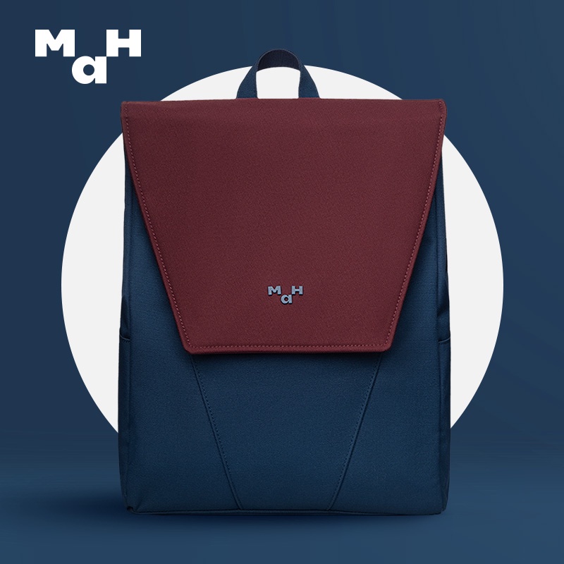 MAH Contrast Color Backpack Large Capacity Laptop Tas Wanita School Bag 15.6 (&quot;)