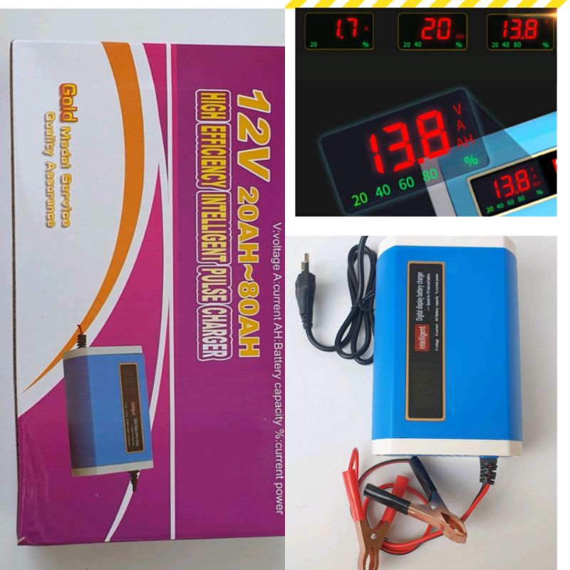 CHARGER AKI MOTOR 12V 6A DIGITAL INDIKATOR