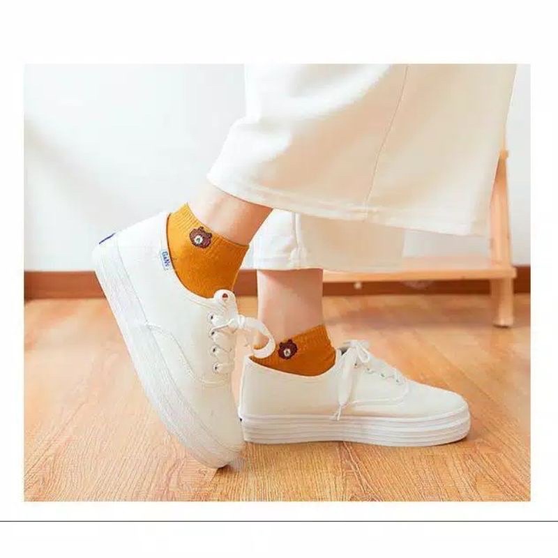 Kaos Kaki Fashion Unisex Motif Beruang Brown Murah