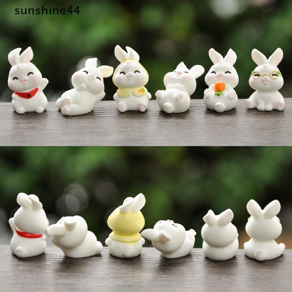 Sunshine Kartun Get Rich Rabbit Micro Landscape Resin Kerajinan Ornamen Berkebun DIY.