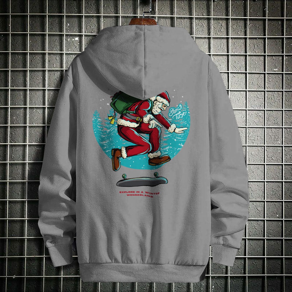 HIPNOP  SANTA SKATE Outerwear Unisex Zipper Motif Pria Premium Jaket Pria Jumper Hoodie Hoodie Pria Hodie