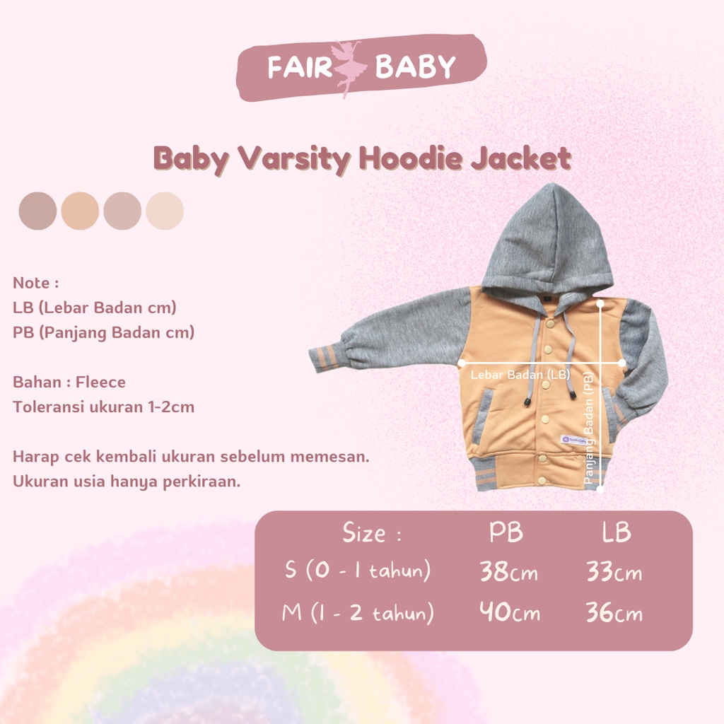 Fairy Baby Varsity Hoodie Jacket | Jaket Baseball Anak