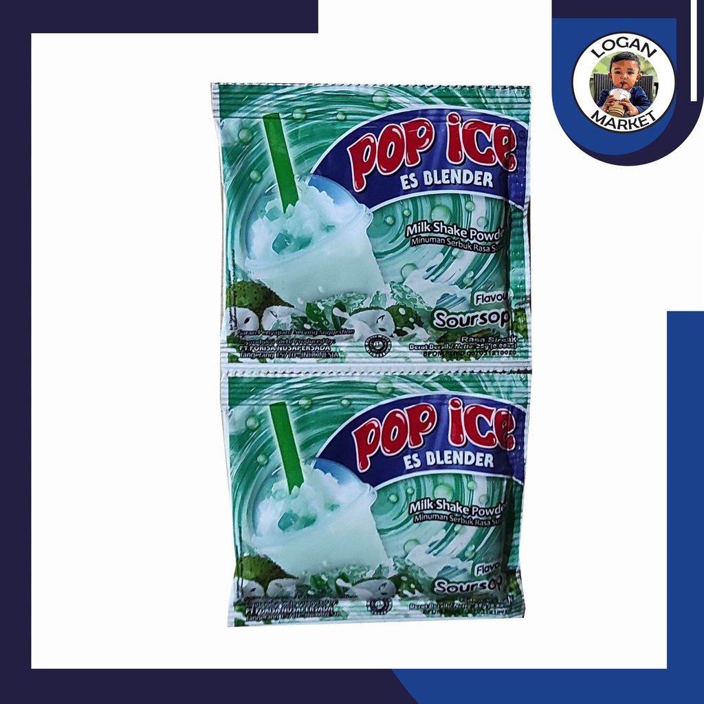 Pop Ice Es Blender Sirsak Soursop Renceng 10 Pcs Sachet 25gram