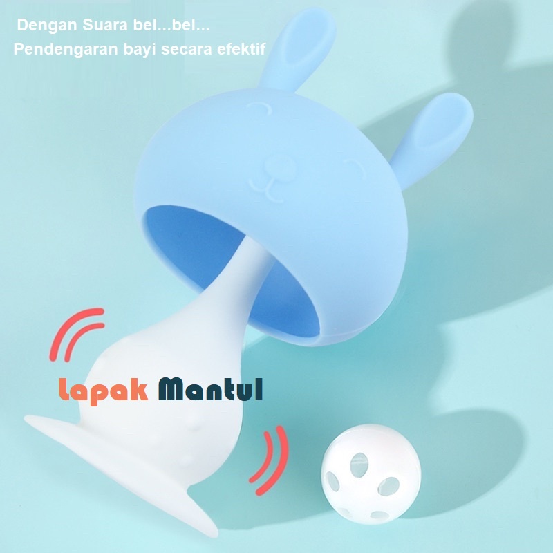 LM-0215 Mainan Gigitan Bayi Silicone Model Rabbit Bell - Baby Fruit Teether Bell - Gigitan Bayi BPA FREE