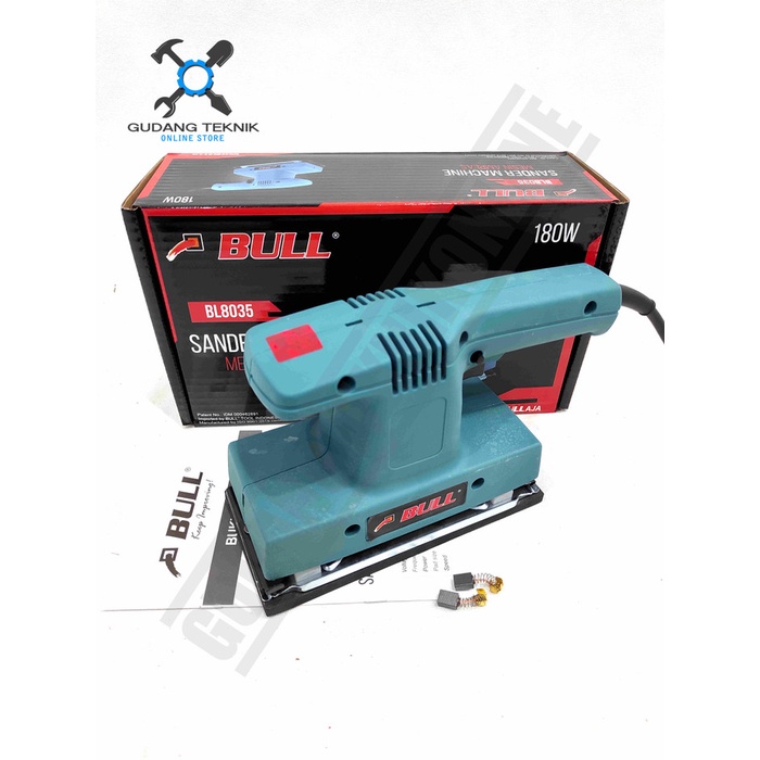 Mesin Amplas Tangan Kayu Sander Listrik 130 Watt BL8035 BULL / Palm Sander Elektrik Tembok Finishing Sander 130W BL 8035 BULL