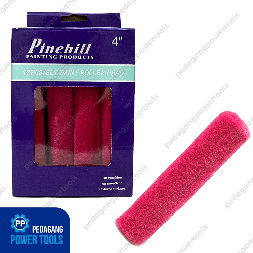 PINEHILL PINK REFILL BULU KUAS ROLL CAT KAPAL SET 12 PCS PAINT ROLLER