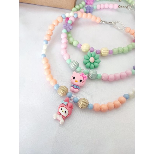Kalung Anak|Manik-Manik Aksesoris Anak|Bando Anak (1 Set Kalung+Bando+Gelang)