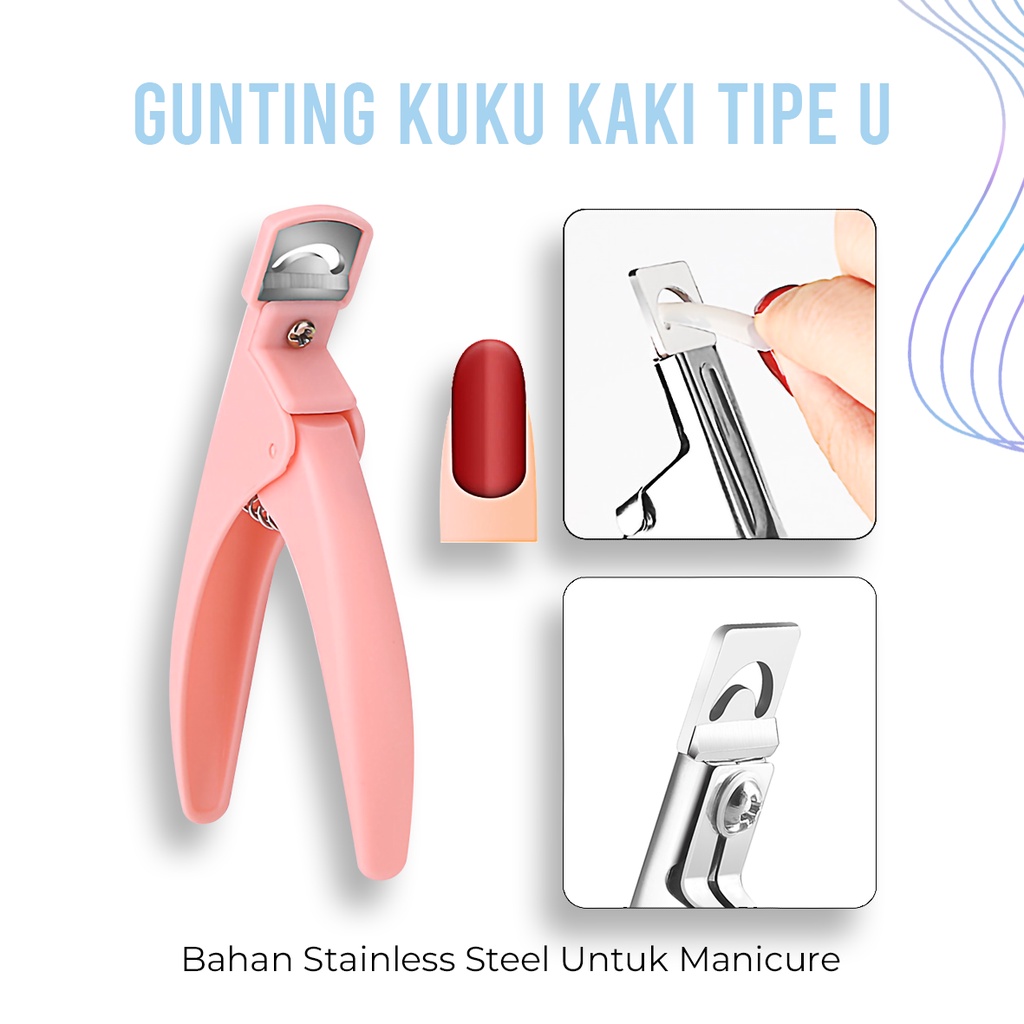 [ COD ]  Gunting Kuku Kaki Tipe U Bahan Stainless Steel Untuk Manicure/Gunting Kuku Palsu Cutter Tips Manikur Alat Pemotong