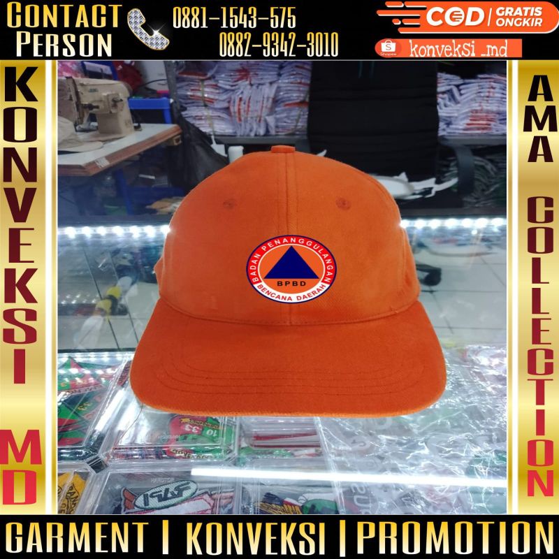 topi BPBD/topi BPBD orange/topi BPBD full nama