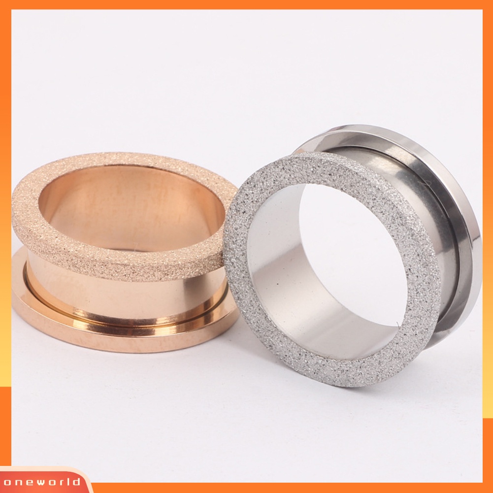 [oneworld] 4mm-20mm Fashion Matte Glitter Unisex Ear Tunnels Plug Piercing Perhiasan Dekorasi