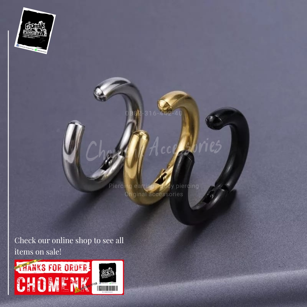 ANTING JEPIT MAINAN TANPA TINDIK TITANIUM RING JEPIT MAINAN (1PCS).