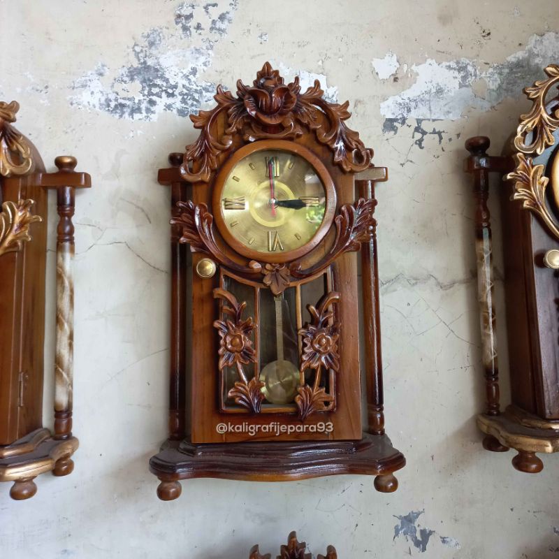 Lemari Jam Mini Kayu Jati, Jam Meja, Jam Dinding Murah