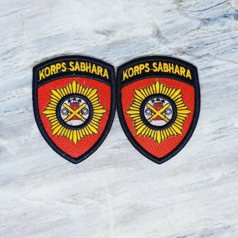 Atribut pdl polri / pdl bet lengan korp sabhara polri bordir timbul