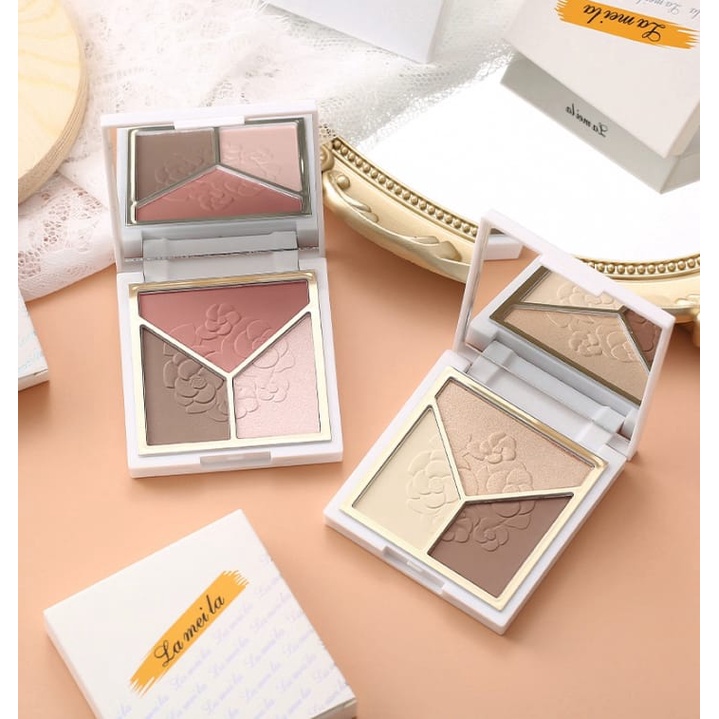 LAMEILA Highlighter Palette 3 Colors Powder New 5097