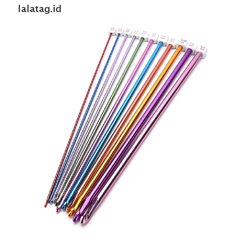 [lalatag] 11pcs 10.6 &quot;Beberapa Warna Aluminium Tunisia/Kait Crochet Afghanistan s 2- 8mm [ID]