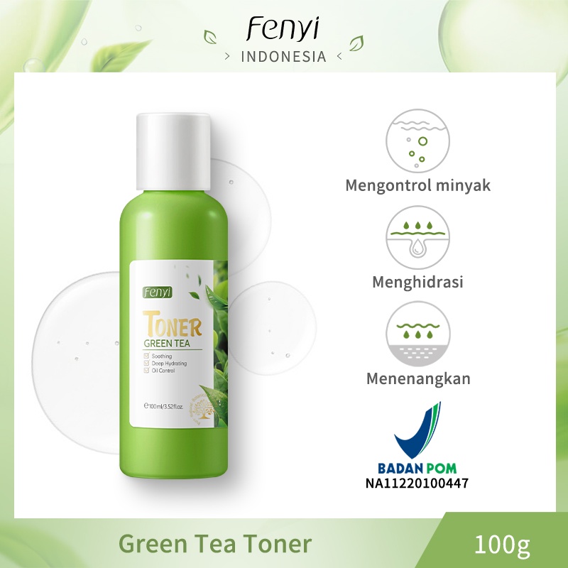 BPOM Fenyi Green Tea Toner Pelembab Perawatan Kulit Wajah Mengurangi Jerawat 100ml