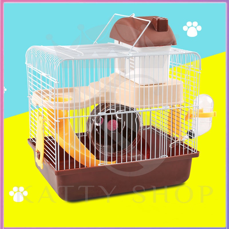 Kotak hamster/kurungan hamster/kurungan kelinci/kurungan hamster dua orang villa 27 * 13 * 30CM