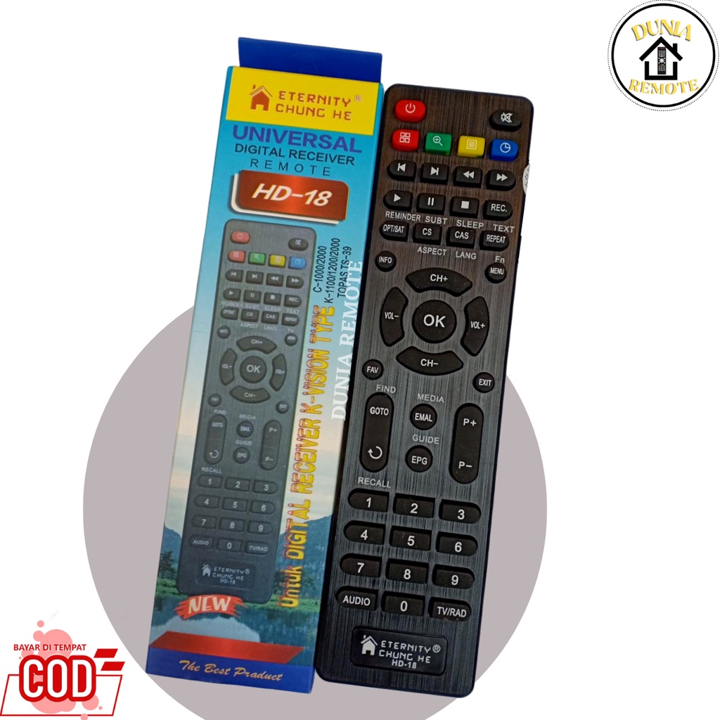 Remote Multi Digital Receiver Kvsion-Hd18 Bromo C2000 New K1100 K1200 K2000 C1000