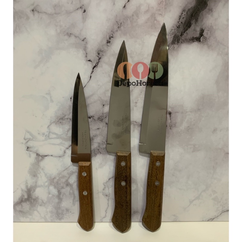 Pisau Tramontina Dynamic Knife 5 6 7 8 9 inchi Brazil | Pisau Daging Gagang Kayu | Pisau Dapur Stain