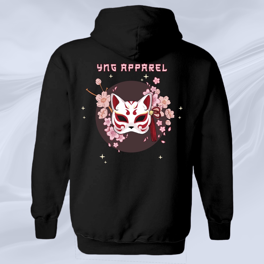 YNG Hoodie Kitsune Yuki Black