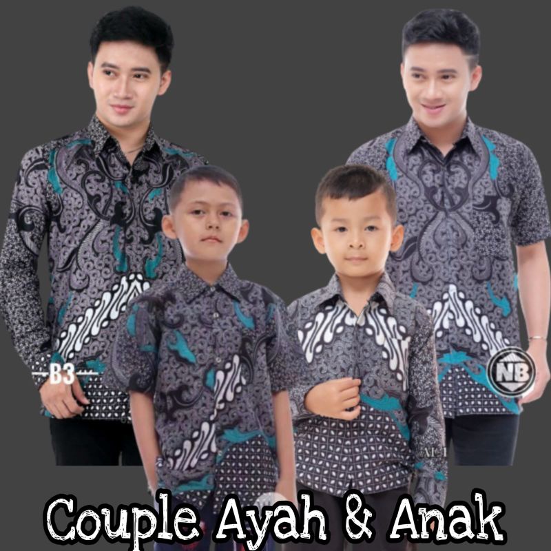 Kemeja batik couple terbaru/kemeja batik pria jumbo/kemeja batik anak laki-laki