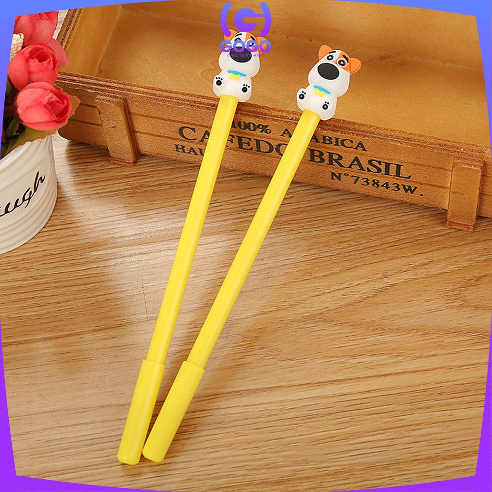 GOGO-A47 Pulpen Gel Karakter Puppy Lucu 0.5mm Motif Polos Korean Style / Alat Tulis Pena Cair Doggie Perlengkapan Sekolah Kantor Ballpoint Import