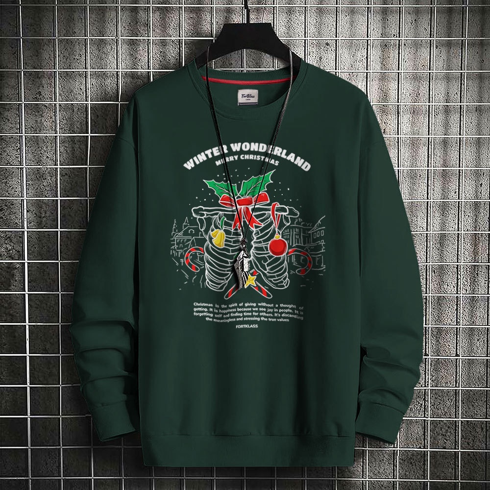 HIPNOP Sweater Christmas Bone Sweater Premium Pria Lengan Panjang / Sweatshirt unisex / Crewneck Pria