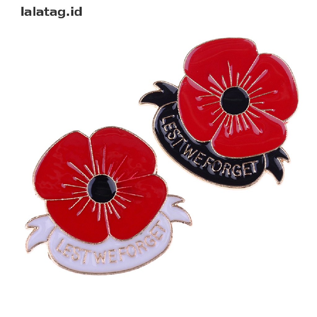 [lalatag] Bros Zikir Enamel Merah poppy Bunga lapel pin Bros Lencana Hadiah Perjamuan [ID]