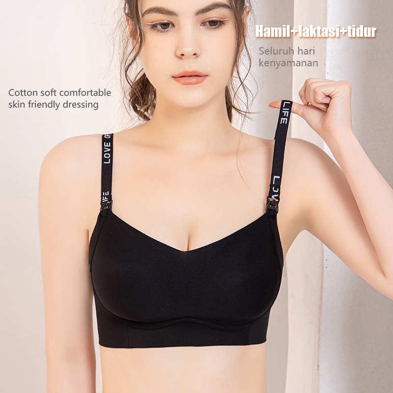 Seamless Bra Menyusui Jumbo Tanpa Kawat Nursing Bra Pakaian Dalam Depan Gesper Bra B1071