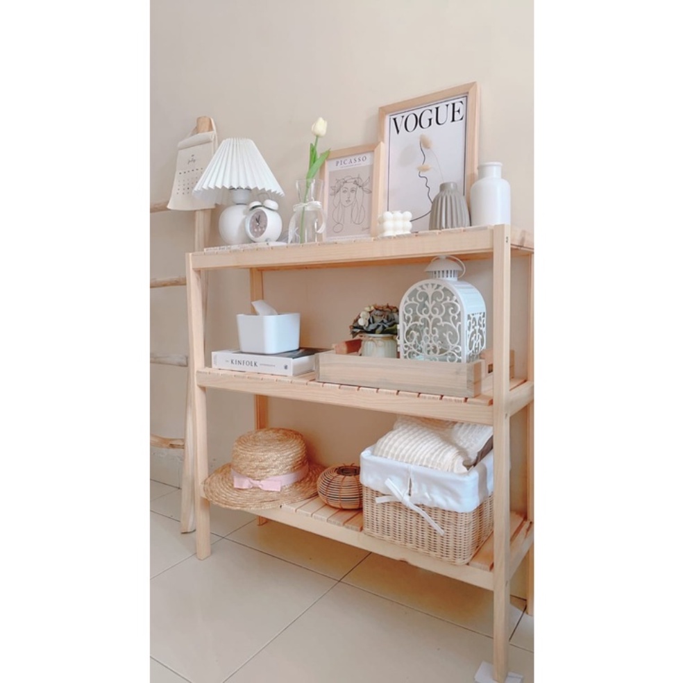 Rak Serbaguna 3 tingkat  rak ambalan 80 cm | Rak Rak Wooden Shelf Rak Kayu | Rak Rak Sepatu Rak kayu minimalis | rak susun rak TV