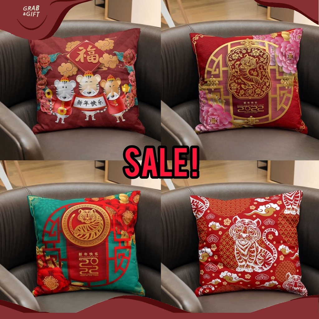 [SALE] Bantal Sofa dan Cover Sarung Bantal Sofa 40x40 cm Print Edisi Imlek Chinese New Year Sincia