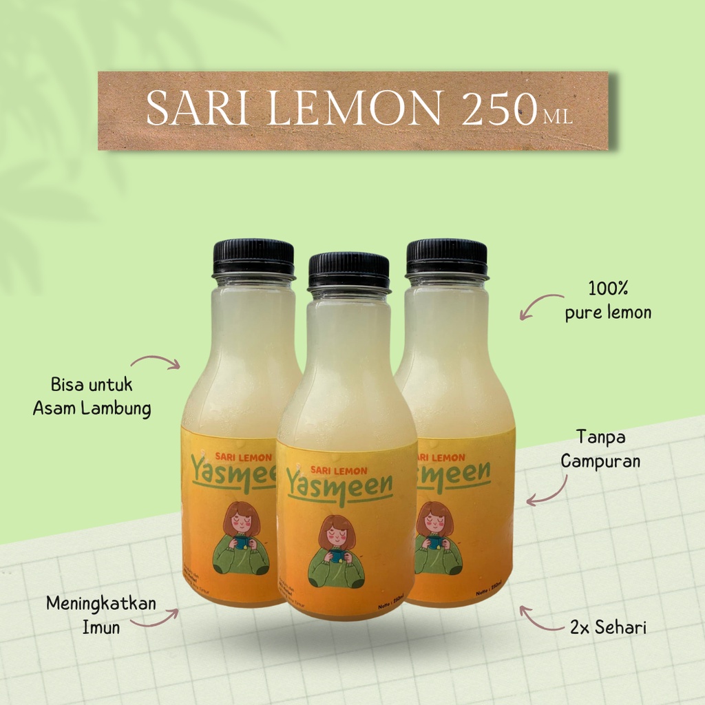 Yasmeen Lemon Diet Dan Detox Original - Minuman Pure Sari Lemon Asli Diet Murni Fresh Ampuh