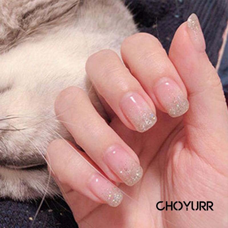 【COD】24Pcs/Set Kuku Palsu 3d / Fake Nail Art Nail Art Dapat Dilepas Patch Kuku Palsu Gradien Seni Kuku Lucu-CH