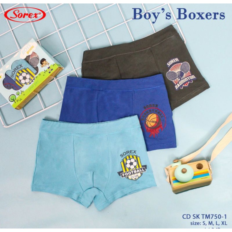 Sorex Kids TM 750 CD Anak Boxer Laki Boys Super Soft S,M,LXL