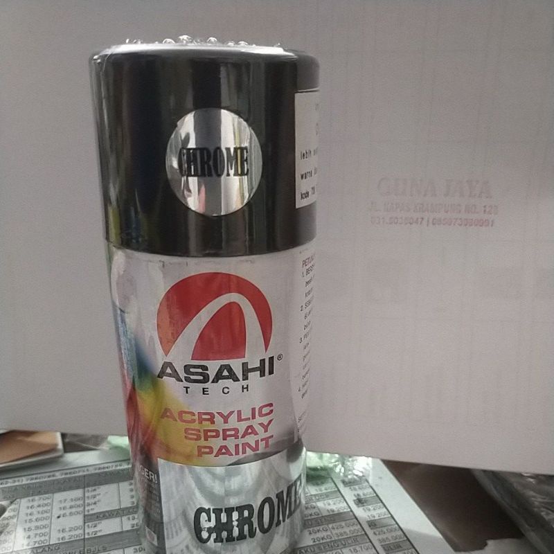 Asahi cat chrome. cat semprot efek chrome kaca