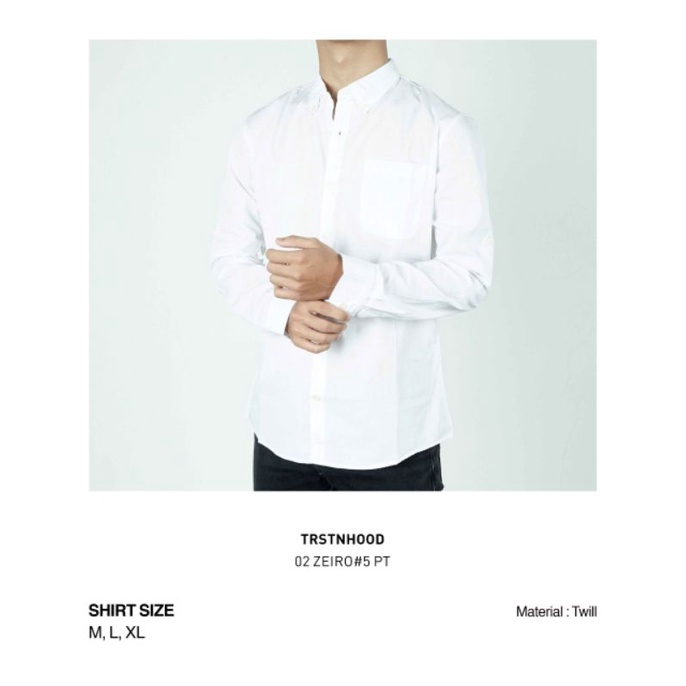 kemeja panjang putih pria Torstein