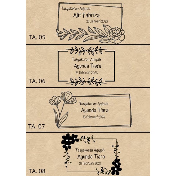 Label Roll Souvenir/ Label Roll Aqiqah/ Label Aqiqah/ Label souvenir aqiqah/Roll Aqiqah/ Label Rol S