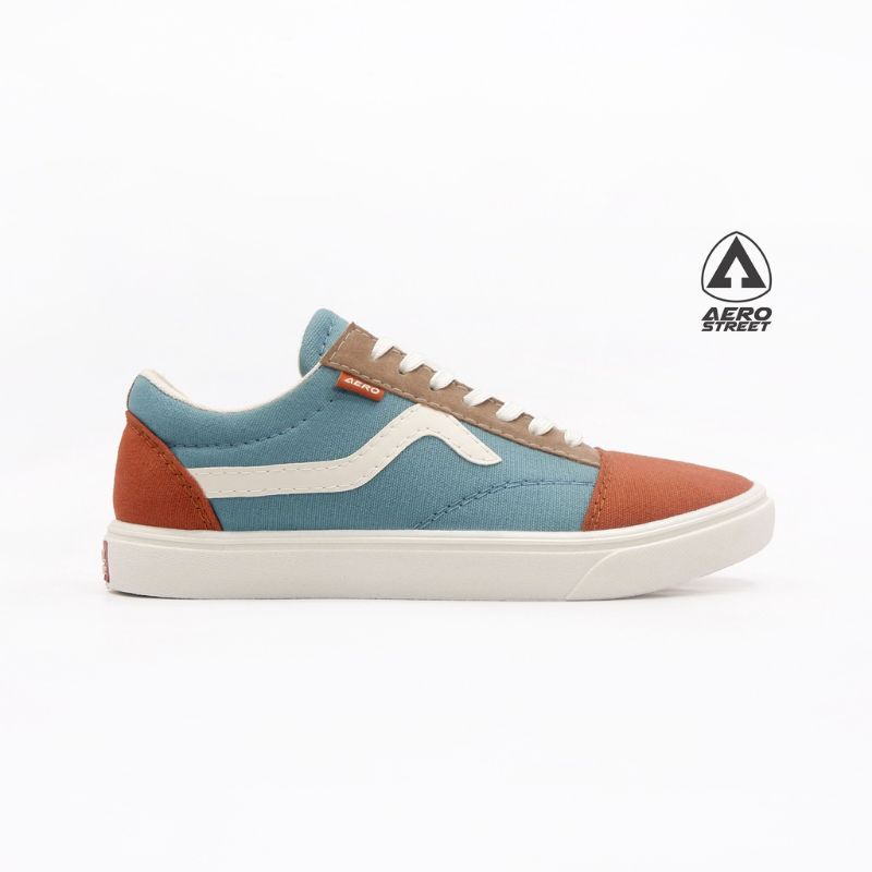 Aerostreet 37 - 44 Massive Biru Merah Bata - Sepatu Sneakers Casual Sport Sekolah Pria