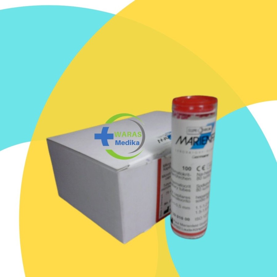 MARIENFELD Tabung Mikro Kapiler Hematokrit Tube/ Heparine Red/Superior