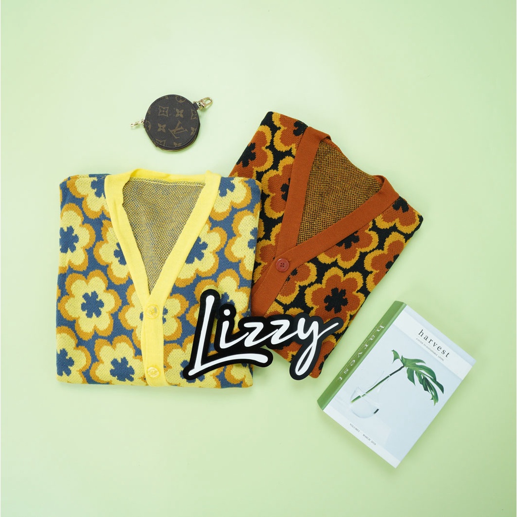 Lizzy - KNITWEAR CARDIGAN FLOWER PREMIUM