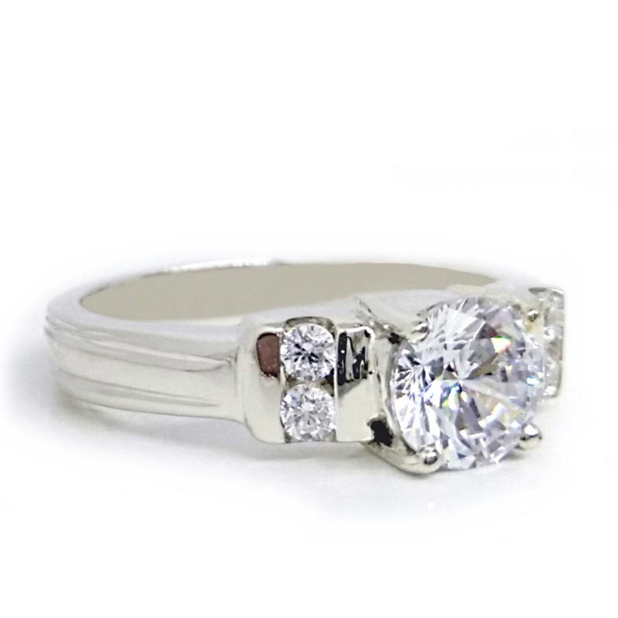 Cincin Tunangan Single Wanita Perak Asli Gratis Ukir Nama A158