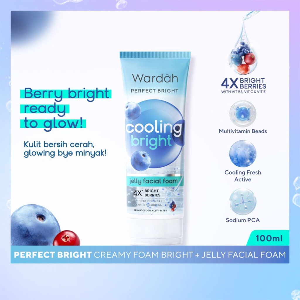 Wardah Perfect Bright Cooling Jelly Facial Foam 100ml (434416)