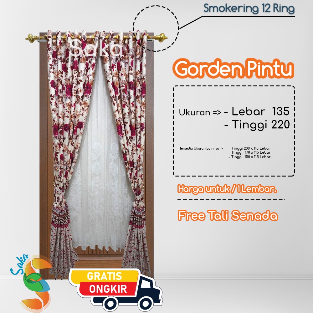 PROMO GORDEN MURAH BEST SELLER GORDEN PINTU DAN JENDELA// SMOKRING MOTIF BUNGA SULTAN (ring12)