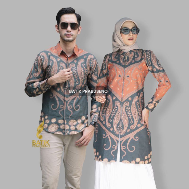 BATIK PRABUSENO COUPLE MOTIF INDIRA BATIK KANTOR KONDANGAN SERAGAMAN TUNANGAN BATIK SOLO BATIK JOGJA