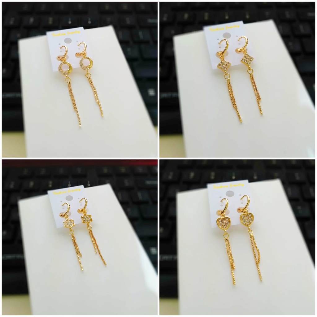 AV56 Grosir Anting Dewasa Anting Juntai Permata