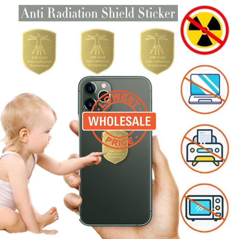 [Harga Grosir] Stiker Perisai Radiasi Komputer Emas Berbentuk Perisai Stiker Telepon Universal Radiasi Blocker Anti-Radiasi Perlindungan Stiker Aksesoris Perlindungan Telepon