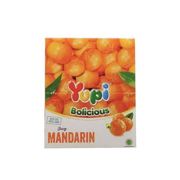 Permen gummy Yupi Bolicious Jeruk Mandarin (1 box 24 pcs) permen enak dan murah